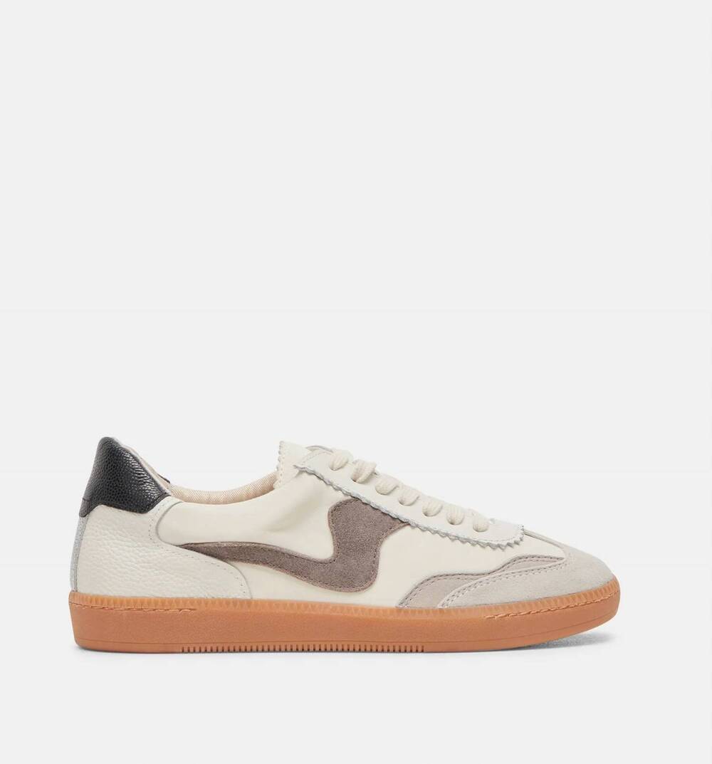 NEW DOLCE VITA women's notice sneaker in white/grey leather